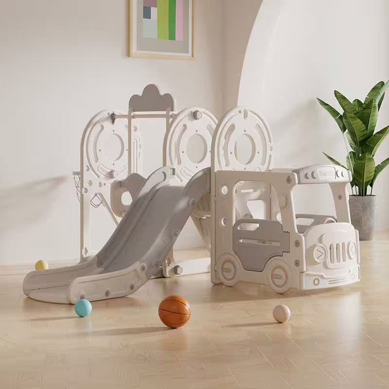 Детски център за игра 4 в 1, Автобус в сив цвят