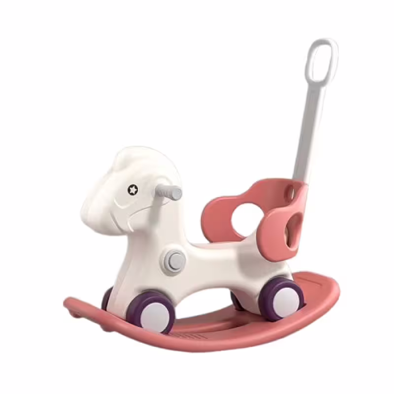 Детско люлеещо конче 3 в 1 с родителски контрол - розово