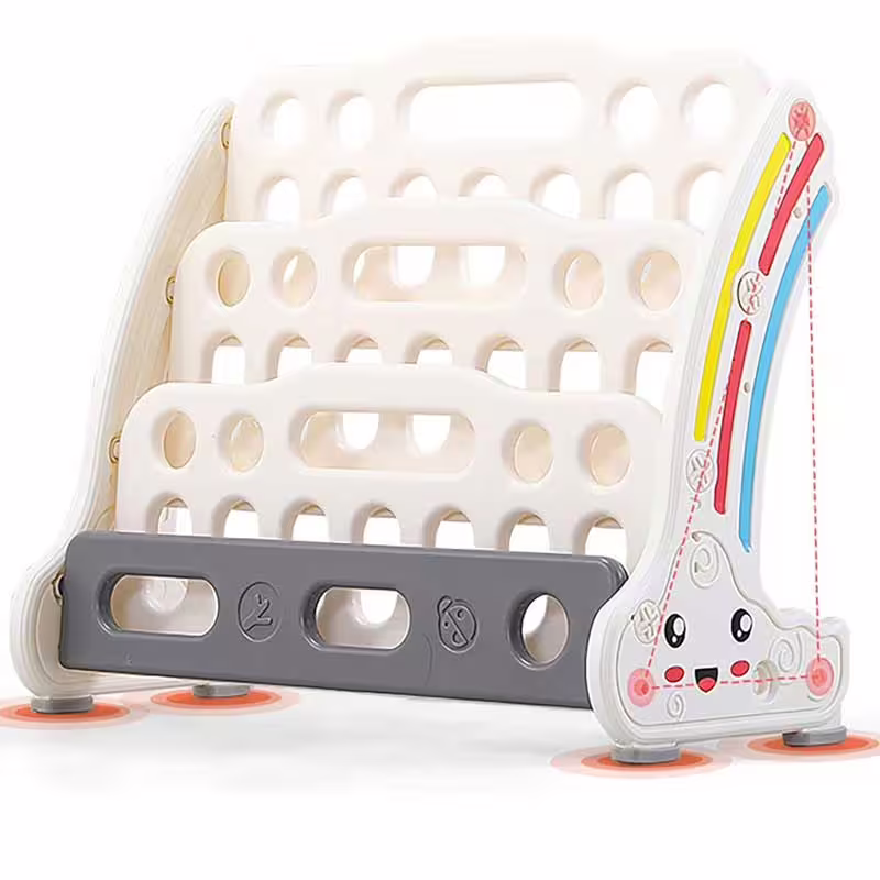 Комбинирана детска етажерка за книги и играчки - червена