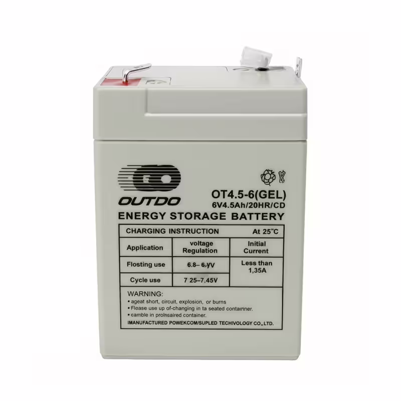 Акумулаторна, оловна батерия OUTDO, 6VDC, 4,5AH, 70х47х100mm