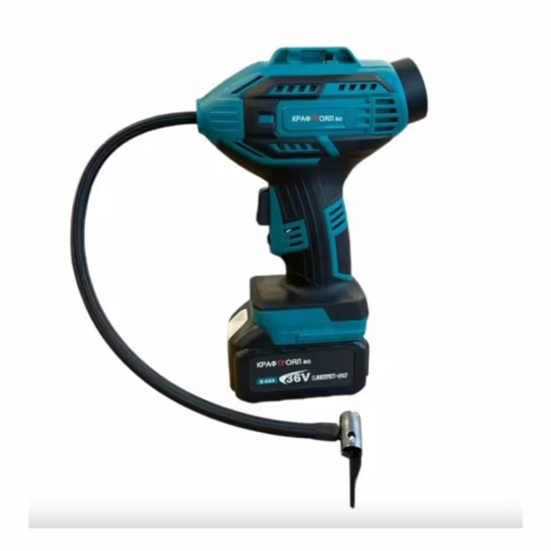 Компресор за гуми Kraft Royal, агрегат, акумулаторен, зелен, 36VDC, 8Ah, 11atm, к-т