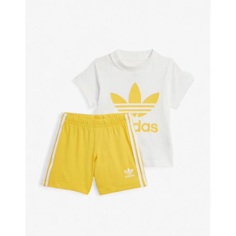 ADIDAS Originals Trefoil Shorts Tee Set White/Yellow