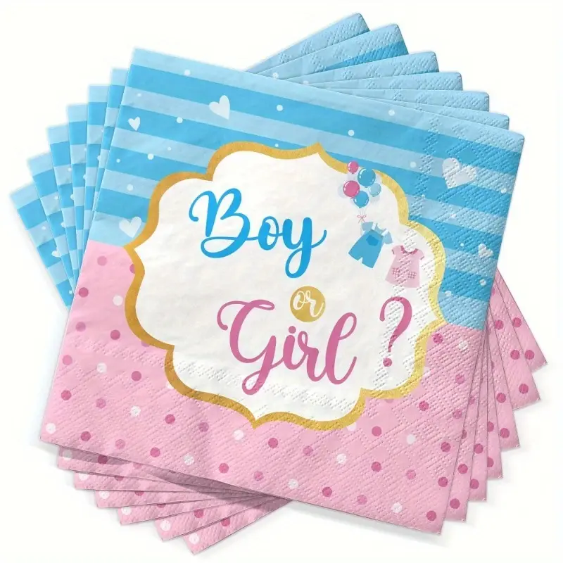 Парти салфетки "Момче/момиче (Boy/Girl)", 12 бр пакет, декорация за парти, пол на бебе