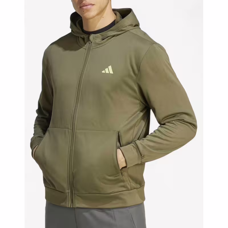 ADIDAS Train Essentials Seasonal Training Full-Zip Hoodie Green