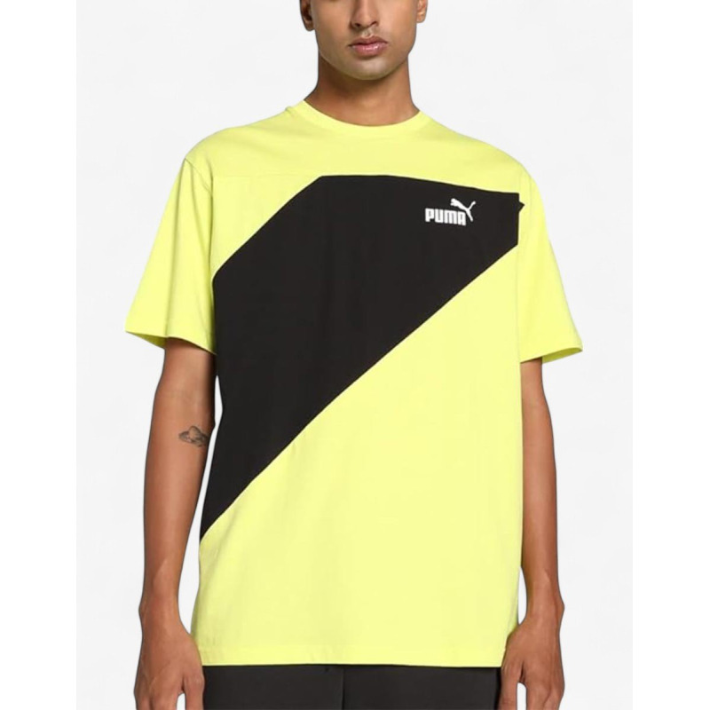 PUMA Power Colorblock Tee Yellow/Black