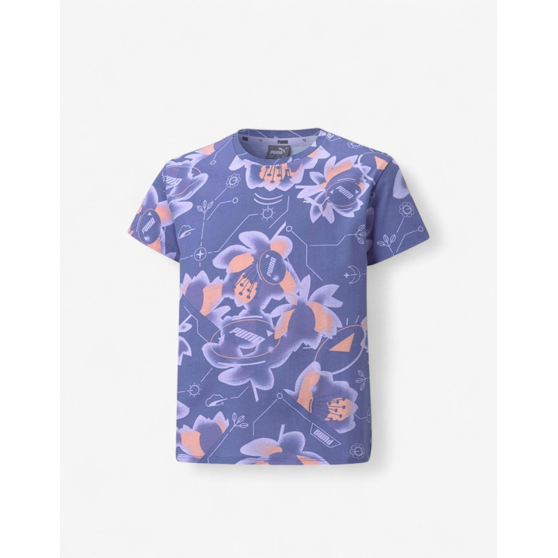 PUMA Alpha All Over Print Tee Hazy Blue