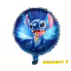 Фолиев балон "Стич (Stitch)" 43 см, кръгъл, тематичен рожден ден, декорация, различни видове
