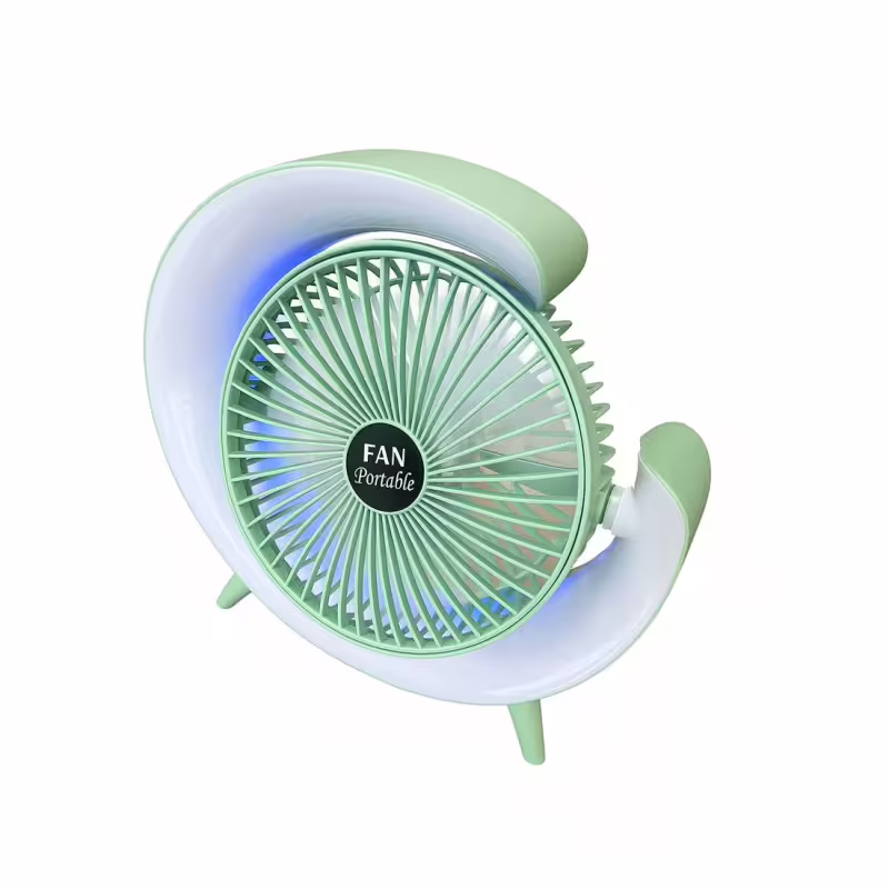 Преносим вентилатор, RGB, въртящ, акумулаторен, 5VDC, 5W