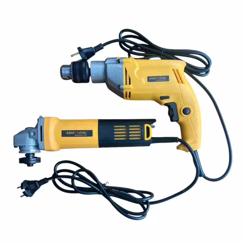 Ъглошлайф, ударна бормашина, Kraft Royal, 220VAC, к-т