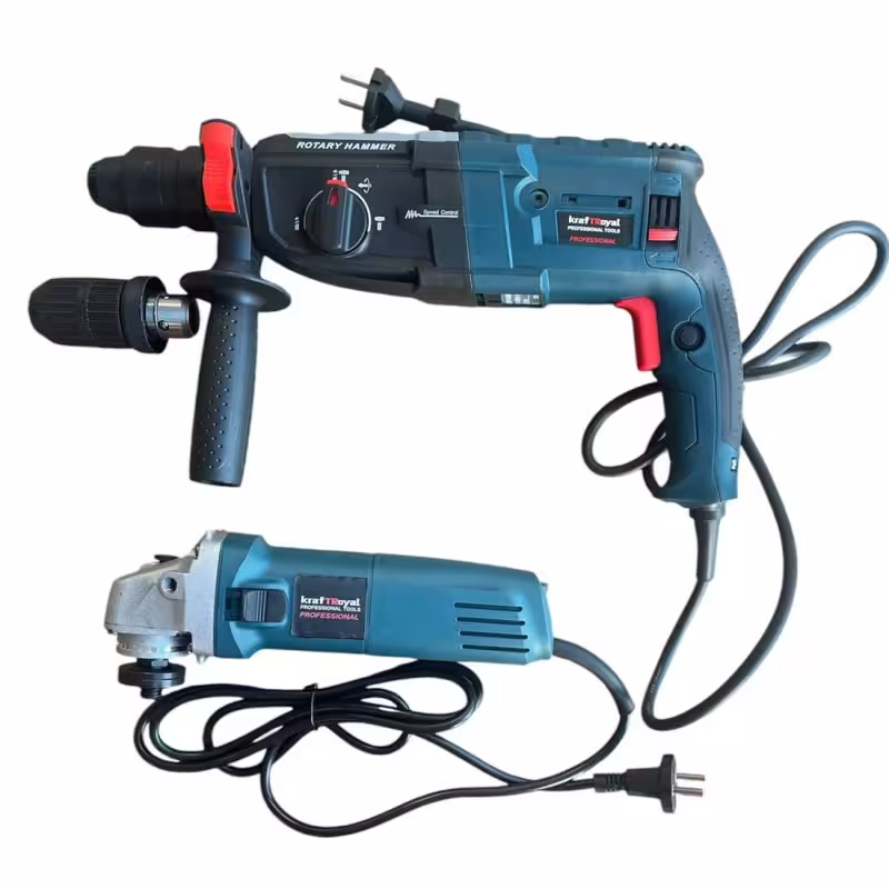 Ъглошлайф, перфоратор, Kraft Royal, 220VAC, к-т