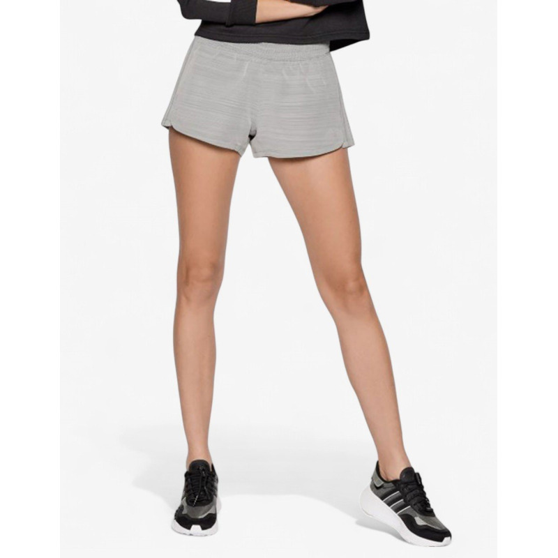 ADIDAS Pacer Training 3-Stripes Heather Woven Shorts Grey