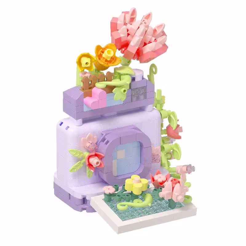 Конструктор за деца Цветен фотоапарат - 373 части