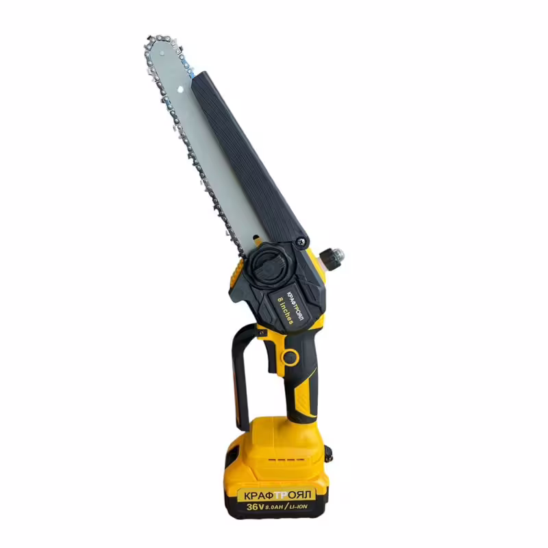 Верижен трион Kraft Royal, резачка, дисплей, акумулаторен, жълт, 36VDC, 8Ah, 200mm, к-т