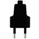 Български щепсел за контакт, плосък, PVC, черен, 220VAC, 10A, 2000W