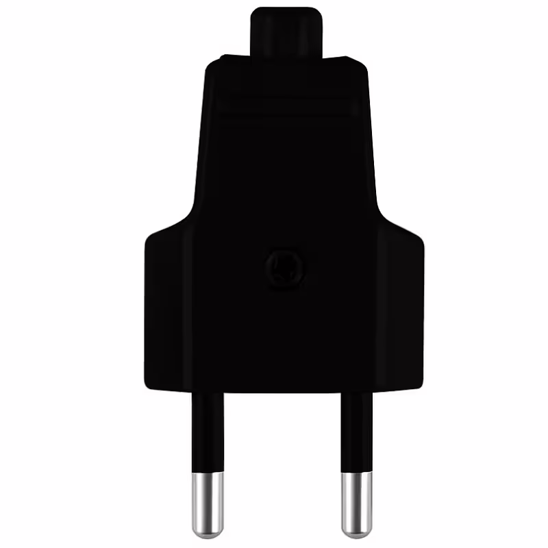 Български щепсел за контакт, плосък, PVC, черен, 220VAC, 10A, 2000W