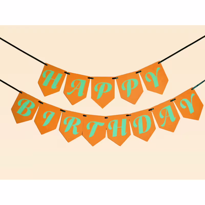 Надпис банер Happy Birthday &ndash; парти декорация за рожден ден, различни цветове, картон, персонализиран