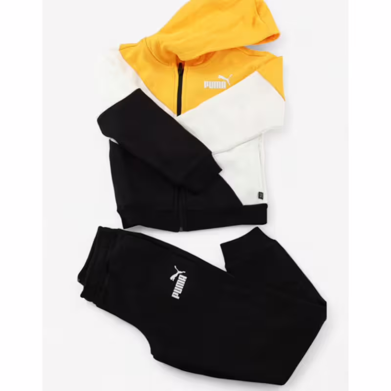 PUMA Power Cat Full-Zip Tracksuit  Black/Yellow