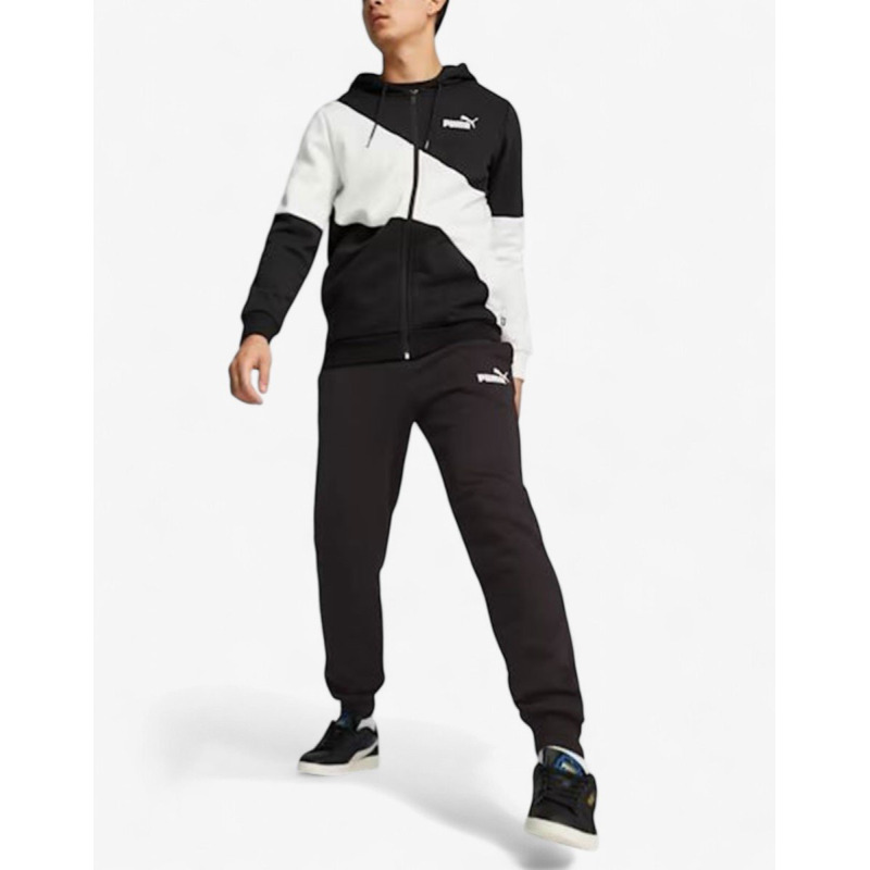 PUMA Power Cat Full-Zip Tracksuit Black/White