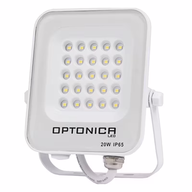 Прожектор FL20-B3, LED SMD, клас F, бял, 220VAC, 20W, 6000K, IP65