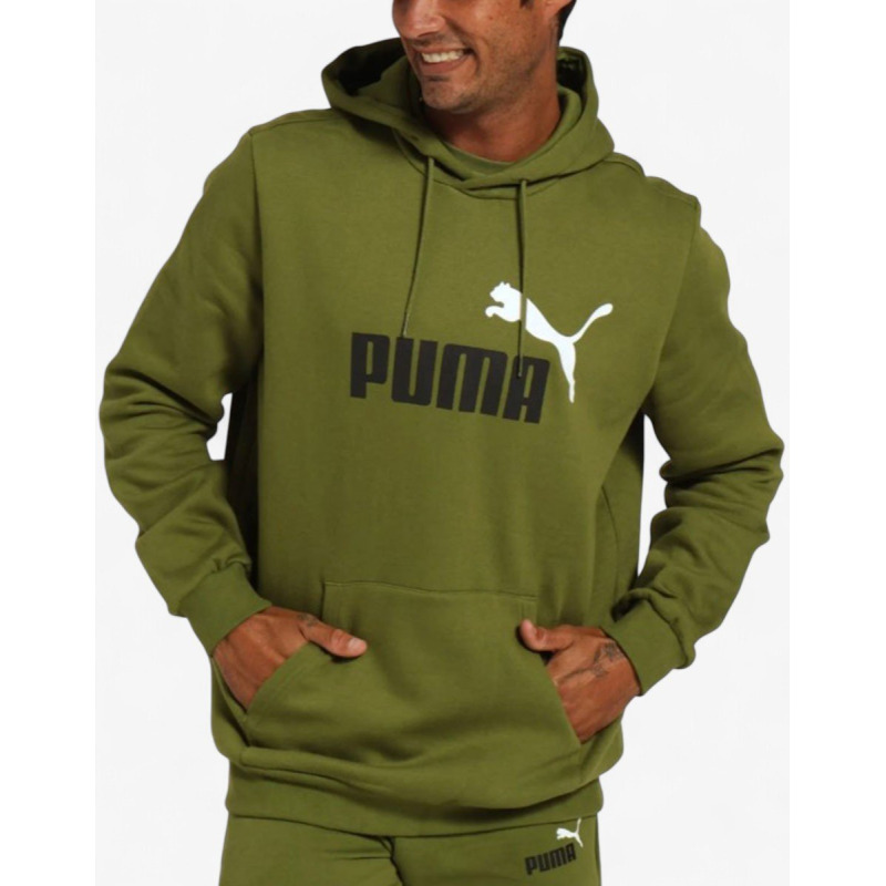 PUMA Essentials+ 2 Color Big Logo Hoodie Olive