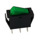 Ключ T120-33, 3pin, 2 положения, светещ, зелен, 250VAC, 15A, 28x11mm, SPST