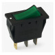Ключ T120-11, 3pin, 2 положения, светещ, зелен, 250VAC, 15A, 28x11mm, SPST