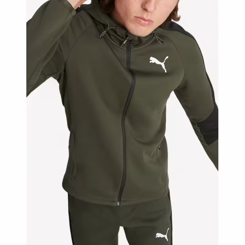 PUMA Evostripe Full-Zip Regular Fit Hoodie Green