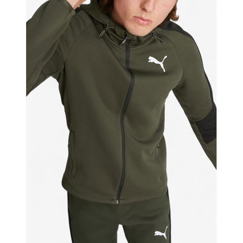 PUMA Evostripe Full-Zip Regular Fit Hoodie Green
