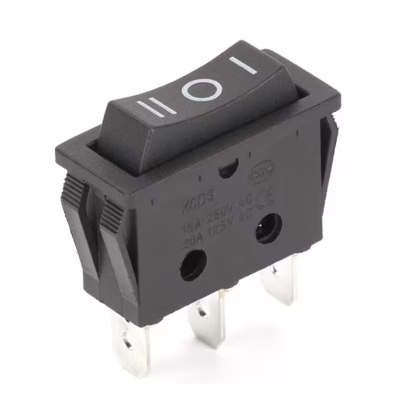 Ключ T120-3, 3pin, 3 положения, черен, 250VAC, 15A, 28x11mm, SPDT