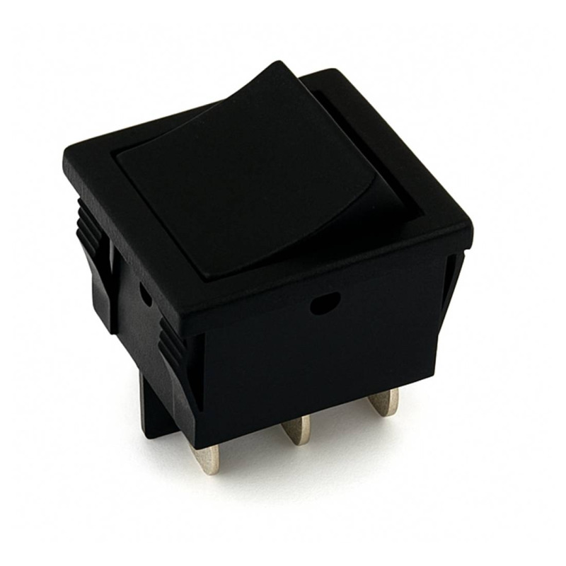Ключ T120-11, 4pin, 2 положения, черен, 250VAC, 6,5A, 22x19mm, DPDT