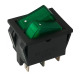 Двоен ключ T120-33 6pin, 2х2 положения, светещ, зелен, 250VAC, 15A, 28x22mm, DPST