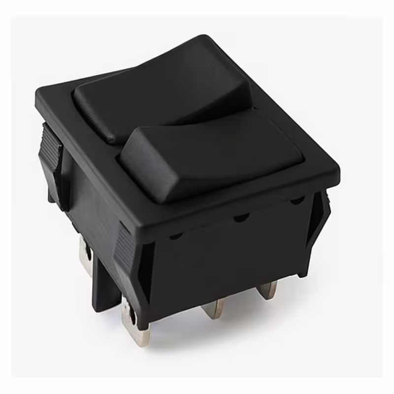 Двоен ключ T120-11, 6pin, 2х2 положения, черен, 250VAC, 3A, 22x19mm, DPDT