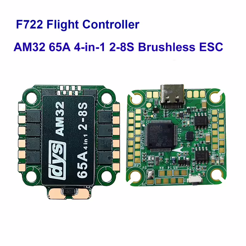DYS F7 Stack with F722 ICM42688P Flight Controller and AM32 65A 2-8S 4in1 ESC - 30x30mm