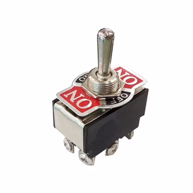 Ключ с лост KN3B-211, ЦК, 6pin, 2 положения, незадържащ, черен, 250VAC, 10A, Ф12mm, DPDT