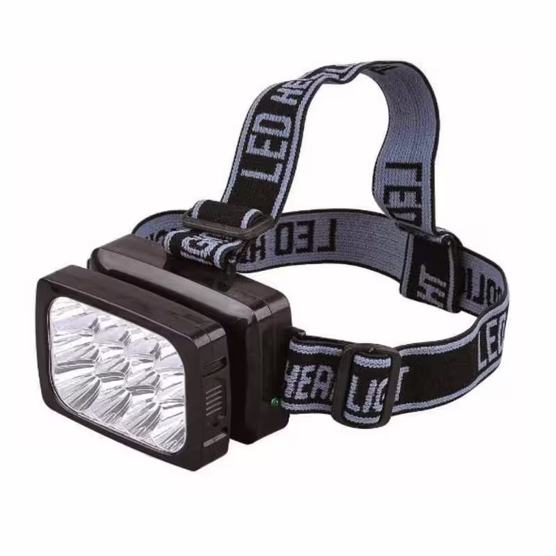 LED фенер за глава YJ-1837, правоъгълен, 12 светодиода, акумулаторна батерия, 3W