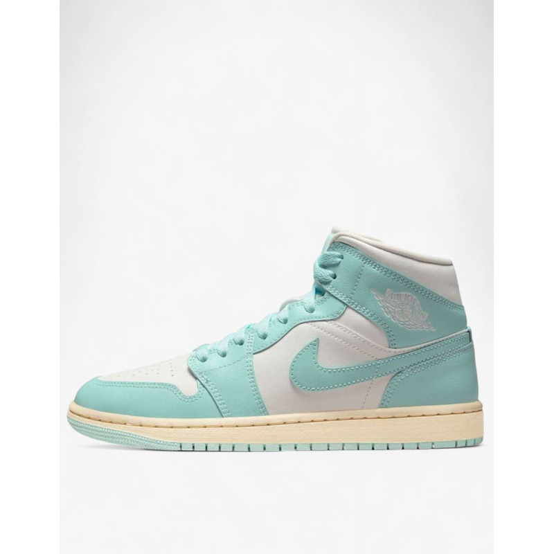 NIKE Air Jordan 1 Mid Shoes White/Blue