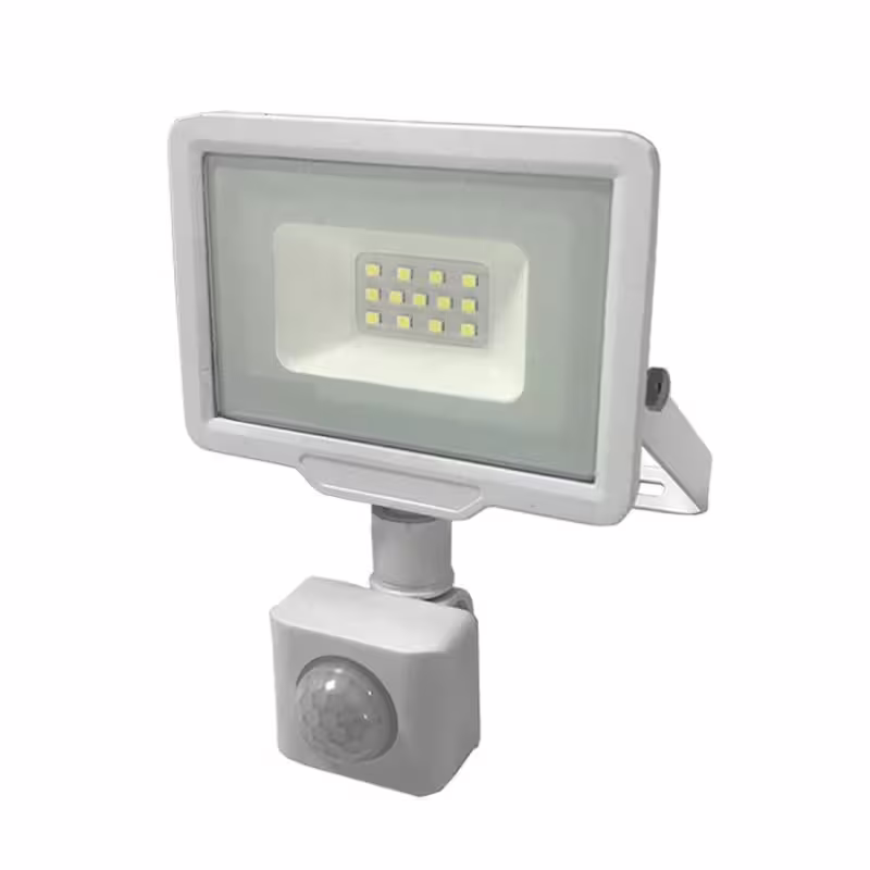 Прожектор FL10-B2, сензор за движение, PIR, LED SMD, клас F, бял, 220VAC, 10W, 6000K, IP65