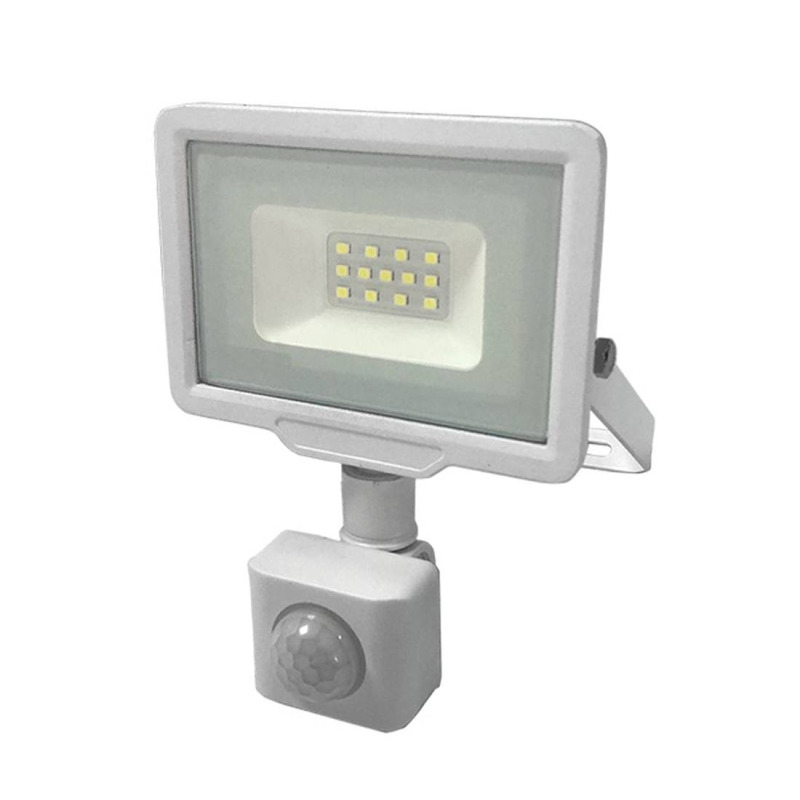 Прожектор FL10-B2, сензор за движение, PIR, LED SMD, клас F, бял, 220VAC, 10W, 6000K, IP65
