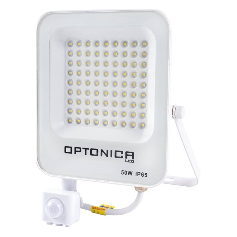 Прожектор FL50-B3, сензор за движение, PIR, LED SMD, клас F, бял, 220VAC, 50W, 6000K, IP65