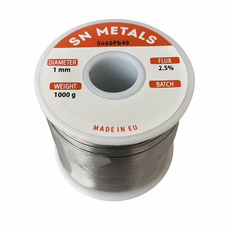 Български тинол за запояване, Ф1mm, 1000g, Sn60, Pb40, 2,5%