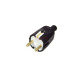 Български щепсел за контакт, шуко, гумиран, черен, 220VAC, 16A, 3500W, IP20
