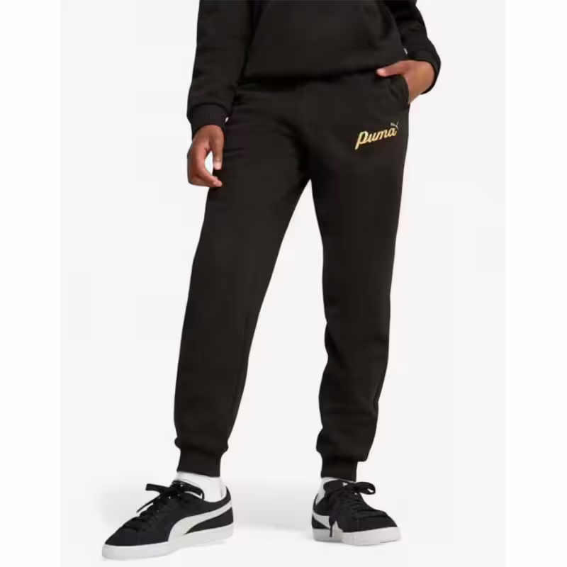 PUMA Essentials+ Script Metallic Pants Black