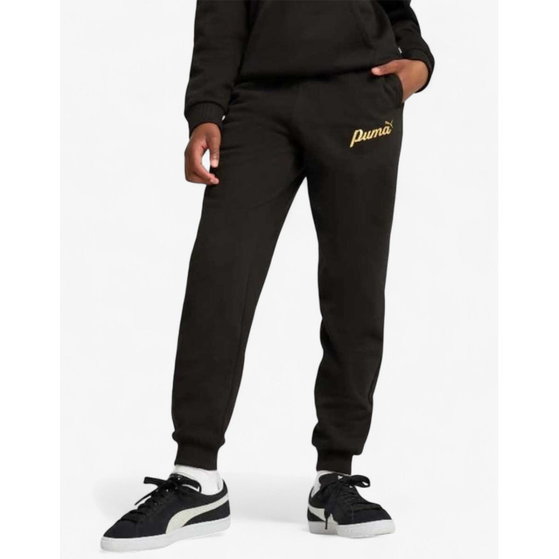 PUMA Essentials+ Script Metallic Pants Black