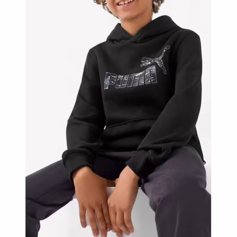 PUMA Essentials+ Camo Fleece Hoodie Black