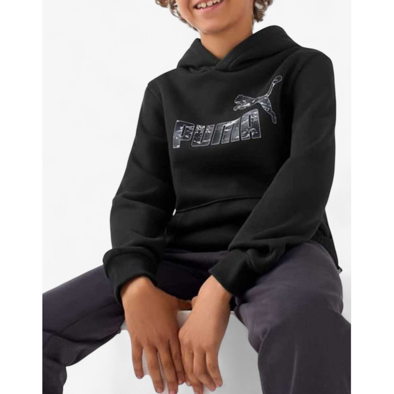 PUMA Essentials+ Camo Fleece Hoodie Black
