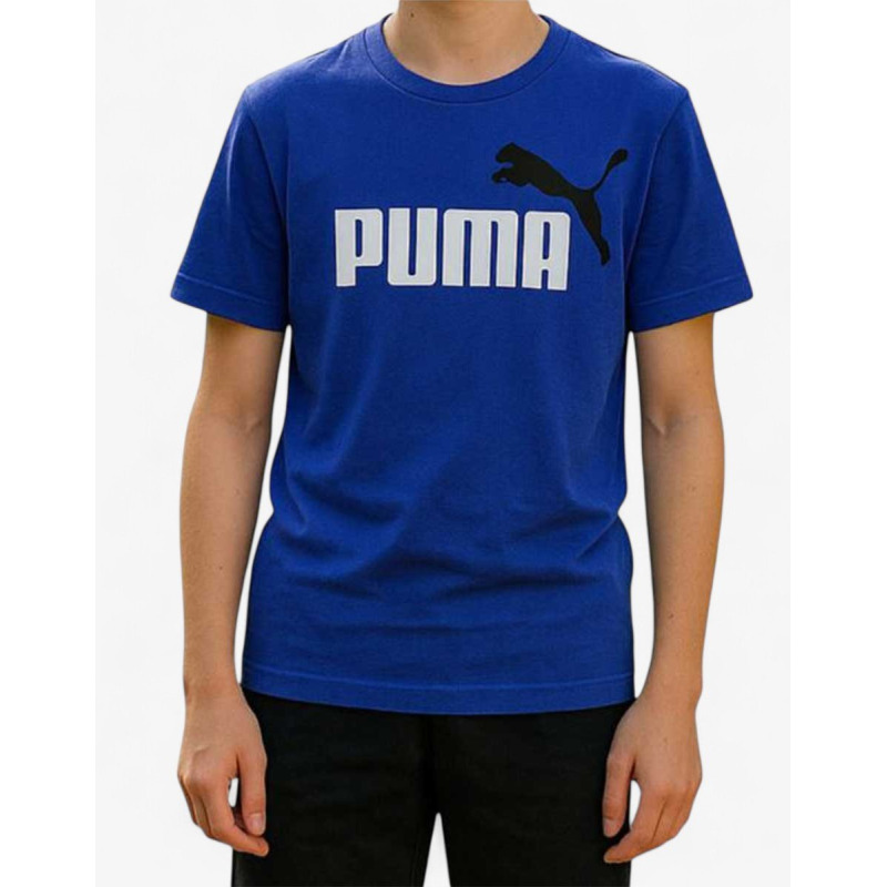 PUMA Essentials+ 2 Color Logo Tee Blue