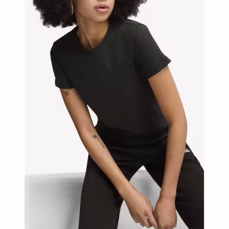 PUMA Essentials Elevated Ribbed Tee Black