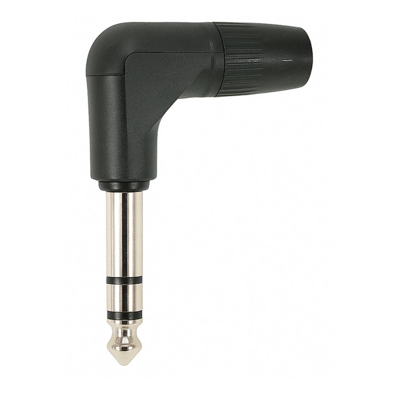 Букса професионална Nedis, ъглова за кабел, метална, STEREO, 6,3mm JACK(м)