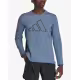 ADIDAS Train Icons 3 Bar Logo Training Crew Blouse Blue