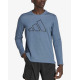 ADIDAS Train Icons 3 Bar Logo Training Crew Blouse Blue